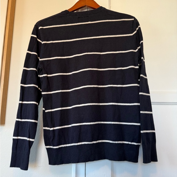 American Eagle Vintage Classic Women’s Navy Striped Sweater 100% Cotton Size M - Picture 3 of 6